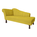 Ver imagem 3 de Recamier Divã para Sala Cecilia Pés Retro Tabaco 1.60cm Suede Amarelo - Incasa Decor