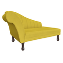 Ver imagem 4 de Recamier Divã para Sala Cecilia Pés Retro Tabaco 1.60cm Suede Amarelo - Incasa Decor