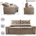 Ver imagem 2 de Sofá Retrátil e Reclinável 2,00m Essence Velusoft Bege Cama Inbox