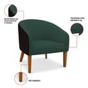 Ver imagem 3 de Poltrona Sala Decorativa Kit 2 Stella Pé Madeira Trapézio Castanho Sintético Pu D03 - D’Rossi