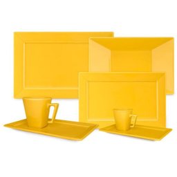 Aparelho de Jantar Chá e Café 42 Peças Retangular Yellow - 1