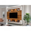 Ver imagem 1 de Painel para Tv 75" com Nicho e Prateleira Carvalho Off White