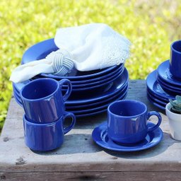 Conjunto de 6 Pratos Rasos 24cm Donna Azul - 2