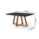 Ver imagem 2 de Mesa de Jantar Bela 160x90cm Pés Madeira Tampo Vidro/MDF