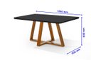 Ver imagem 2 de Mesa de Jantar Bela 160x90cm Pés Madeira Tampo Vidro/MDF