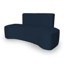 Ver imagem 2 de Sofá Feijão Orgânico Curvo 3 Lugar Suede Sala Contemporânea:azul Marinho
