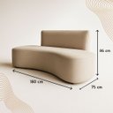 Ver imagem 3 de Sofá Feijão Orgânico Curvo 3 Lugar Suede Sala Contemporânea:azul Marinho