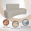 Ver imagem 4 de Sofá Feijão Orgânico Curvo 3 Lugar Suede Sala Contemporânea:azul Marinho