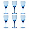 Jogo de 6 Taças Coloridas De Cristal Água 470ml Azul Claro - 2