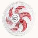 Ver imagem 1 de Ventilador Maggie Parede Branco Oscilante 220V Pás Vermelho