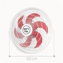 Ver imagem 2 de Ventilador Maggie Parede Branco Oscilante 220V Pás Vermelho