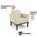 Ver imagem 6 de Kit 2 Poltronas Base de Madeira Fixa Preto Marisa Corino Bege D03 - D’Rossi