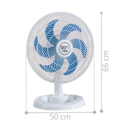 Ventilador Médio Maggie Branco Oscilante 127V Pás Azul - 2