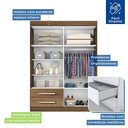 Ver imagem 2 de Guarda Roupa Solteiro 4 Portas 2 Gavetas e 2 Espelhos Madri Minastex Freijó
