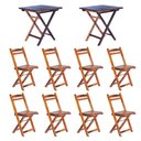 Ver imagem 1 de Kit 2 Mesas Dobráveis com 8 Cadeiras 100% Madeira Maciça Ypê Cerejeira