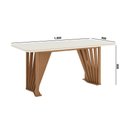 Ver imagem 2 de Mesa de Jantar 180cm Retangular 6 Lugares com Vidro Canto Arredondado Adriana Henn