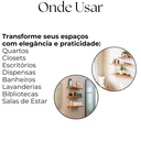 Ver imagem 4 de 8 Suportes L 40cm Mão Francesa Embutida para Prateleira Cantoneira Aço Resistente Branco