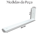 Ver imagem 7 de 8 Suportes L 40cm Mão Francesa Embutida para Prateleira Cantoneira Aço Resistente Branco