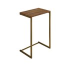 Ver imagem 2 de Mesa Lateral de Apoio Industrial Sofá Charmme Ferro Dourado e Tampo Amêndoa
