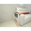 Ver imagem 3 de Mesinha Lateral para Sofá, Mesa Apoio, Mesa Auxiliar Sofá, Mesinha de Sofá Branco e Amadeirado Claro