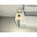 Ver imagem 2 de Mesinha Lateral para Sofá, Mesa Apoio, Mesa Auxiliar Sofá, Mesinha de Sofá Branco e Amadeirado Claro