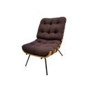 Ver imagem 2 de Kit 02 Poltronas e 01 Puff Costela Suede Marrom Claro