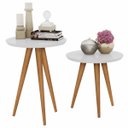 Ver imagem 1 de jogo 2 mesas retrô pés palito, lateral e apoio classic prime - branco - Comprar Moveis Em Casa
