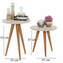 Ver imagem 2 de jogo 2 mesas retrô pés palito, lateral e apoio classic prime - off white - Comprar Moveis Em Casa