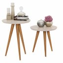Ver imagem 1 de jogo 2 mesas retrô pés palito, lateral e apoio classic prime - off white - Comprar Moveis Em Casa