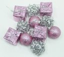 Ver imagem 6 de Kit 22 Peças Tubo Natalino Árvore de Natal Rosa e Prata 4cm