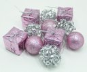 Ver imagem 5 de Kit 22 Peças Tubo Natalino Árvore de Natal Rosa e Prata 4cm