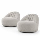 Ver imagem 2 de Kit 2 Poltronas Orgânicas Giratórias com Retorno Estofadas Design Moderno Luna Espresso Móveis