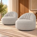 Ver imagem 1 de Kit 2 Poltronas Orgânicas Giratórias com Retorno Estofadas Design Moderno Luna Espresso Móveis