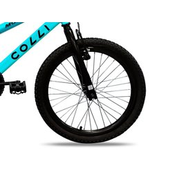 Bicicleta Colli Montadinha Aro 20 Selim Mobik Bagageiro Cor Amarelo Neon Tamanho do Quadro 12 Azul C - 2