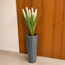 Ver imagem 2 de Vaso Decorativo Fibra de Vidro Florida P 65cm Cinza Escuro Brilho Lindo Vaso