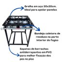 Ver imagem 3 de Fogão Industrial de Piso 4 Bocas Alta Pressão 30x30cm Itafaz