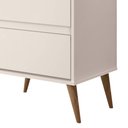 Ver imagem 3 de Mesa de Cabeceira Estilo Retrô Pés Palito 2 Gavetas Lotus - Off White - Comprar Moveis em Casa