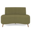 Ver imagem 1 de Sofá Chaise 2 Lugares Sala Living 135cm Pés Industrial Cayman K01 Bouclê Verde - Lyam Decor
