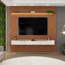 Ver imagem 3 de Painel para Tv até 85 Polegadas 2,50m Ripado Autêntico com Led Montreal com Nicho Efraín