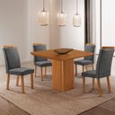 Ver imagem 1 de Mesa de Jantar Eloise 4 Lugares Quadrada MDF Laminado 90cm Grafite Moderna