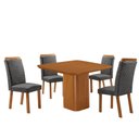 Ver imagem 2 de Mesa de Jantar Eloise 4 Lugares Quadrada MDF Laminado 90cm Grafite Moderna