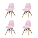 Ver imagem 1 de Kit 4 Cadeiras Eames Eiffel Infantil Rosa Espaço Kids Quarto Brinquedoteca - La Mobilia