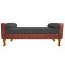 Ver imagem 2 de Recamier Félix Solteiro 160cm Corano Terracota e Linho Chumbo - Adj Decor