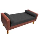 Ver imagem 3 de Recamier Félix Solteiro 160cm Corano Terracota e Linho Chumbo - Adj Decor