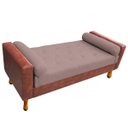 Ver imagem 3 de Recamier Félix Solteiro 160cm Corano Terracota e Linho Rosê - Adj Decor