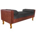 Ver imagem 1 de Recamier Félix Solteiro 195cm Corano Terracota e Linho Chumbo - Adj Decor