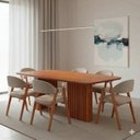 Ver imagem 1 de Conjunto Sala de Jantar 6 Lugares Cadeiras Estofadas Gaia Yescasa Marrom