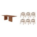 Ver imagem 2 de Conjunto Sala de Jantar 6 Lugares Cadeiras Estofadas Gaia Yescasa Marrom