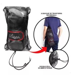 Kit Luva de Boxe Muay Thai - Naja Black Preto/vermelho + Bandagem+bucal:16/preto/vermelho - 6
