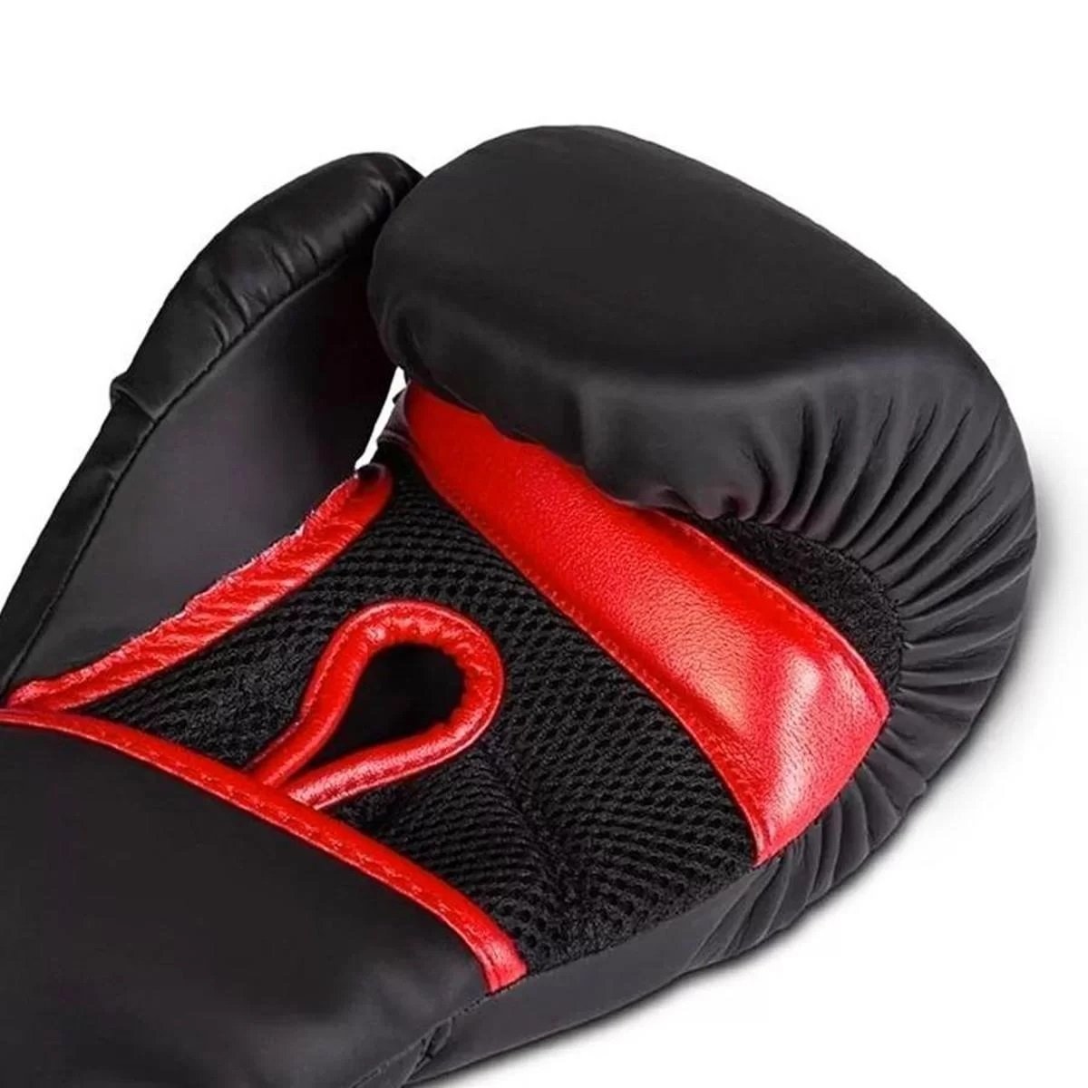 Kit Luva de Boxe Muay Thai - Naja Black Preto/vermelho + Bandagem+bucal:16/preto/vermelho - 10